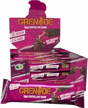 Grenade Protein Bar Dark Chocolate Raspberry 720g (12x 60g)