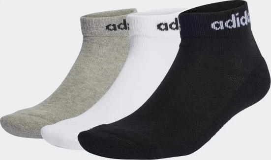 adidas Cushioned Ankle Socken medium grey heather/white/black, 3 Paare