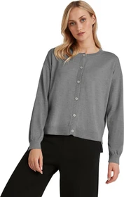 Falke Basic Apparel Cardigan Rundhals Strickjacke light grey (Damen)