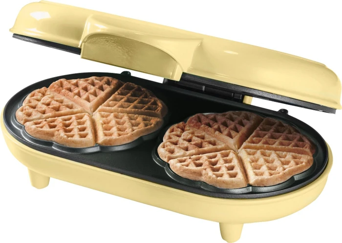 Bestron ADWM1000V Herzwaffelautomat Waffeleisen gelb