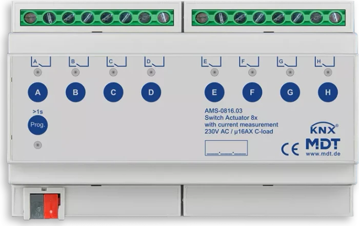 MDT Schaltaktor AMS Gen3 8-fach, 8TE REG, 16A, Schaltaktor