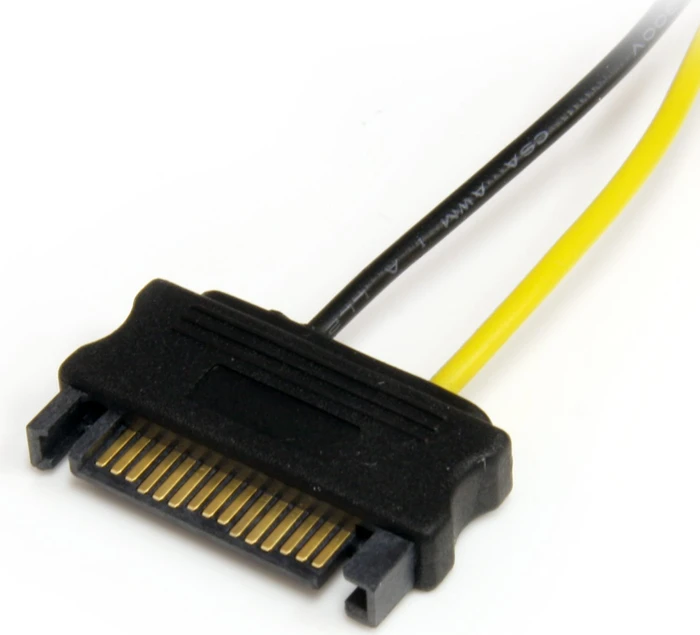 StarTech SATA/PCIe 6-Pin Y-Adapter, 15-Pin SATA Strom auf 1x 6-Pin PCIe, 15cm