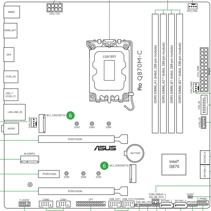ASUS Pro Q870M-C-CSM (Intel 1851)