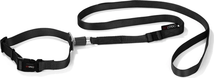 GoLeyGo Hundeleine mit Halsband L-XL, 2m, schwarz