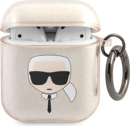 Karl Lagerfeld AirPods 1/2 Case Glitter Gold