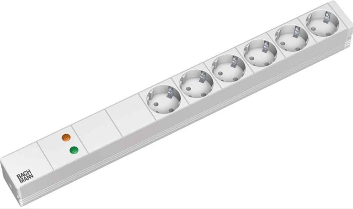 Bachmann 19" IT PDU Basic, 1HE, 6-fach, 230V, grau, 2m (333.402)