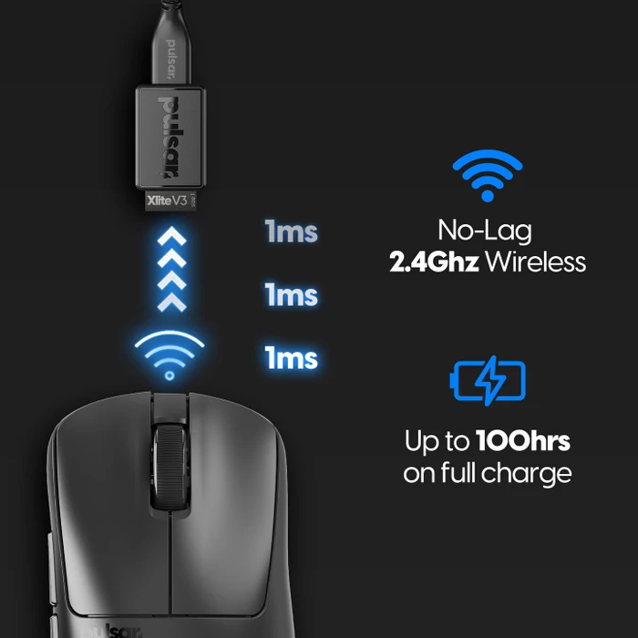 Pulsar Gaming Gears Xlite v3 Mini Wireless schwarz, USB