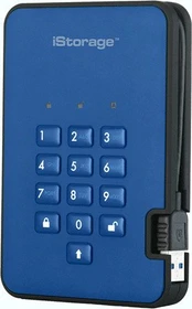 iStorage diskAshur 2 SSD, blau, 2.5", 8TB, USB-A 3.0