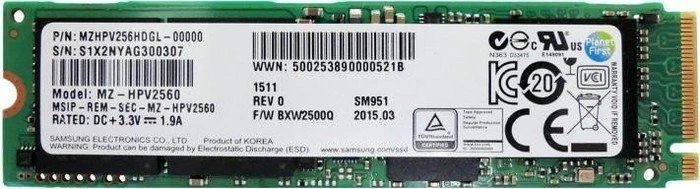 Samsung SSD PM951 256GB, M.2 2280 / M-Key / PCIe 3.0 x4