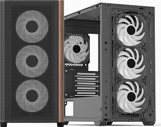 AeroCool D301A Black, inkl. 4x Lüfter, Lüfter LED ARGB, Glasfenster