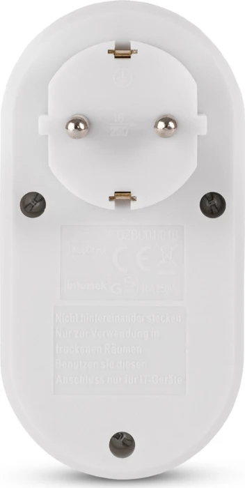 Entac Steckdosenadapter mit 2x USB-A, 1-fach, White
