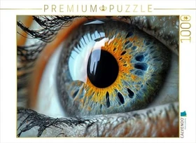 Calvendo Stahlblaue Augen mit orangefarbenen Iris-Akzenten