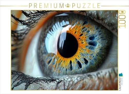 Calvendo Stahlblaue Augen mit orangefarbenen Iris-Akzenten