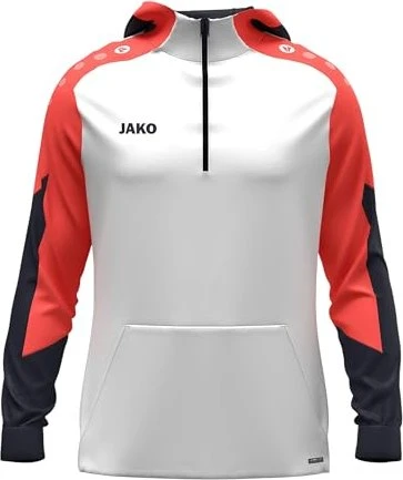 Jako Zip Dynamic Hoodie white/coral/marine