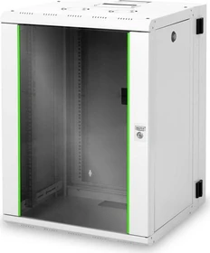 Digitus Professional Unique Serie Wandschrank 16HE, zweiteilig, schwenkbar, Sicherheitsglastür, IP2X, grau, 600mm tief
