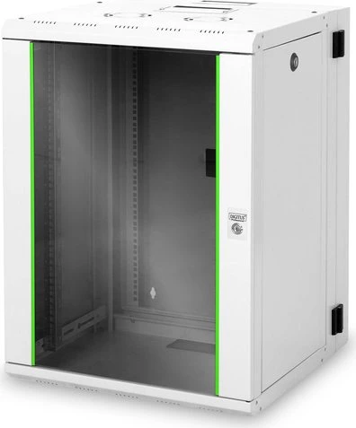Digitus Professional Unique Serie Wandschrank 16HE, zweiteilig, schwenkbar, Sicherheitsglastür, IP2X, grau, 600mm tief