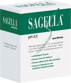 Sagella active Intim Reinigungstücher, 10 Stück