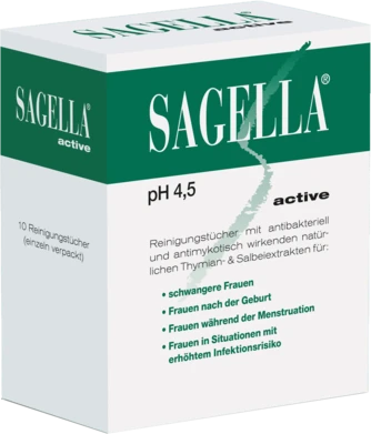 Sagella active Intim Reinigungstücher, 10 Stück