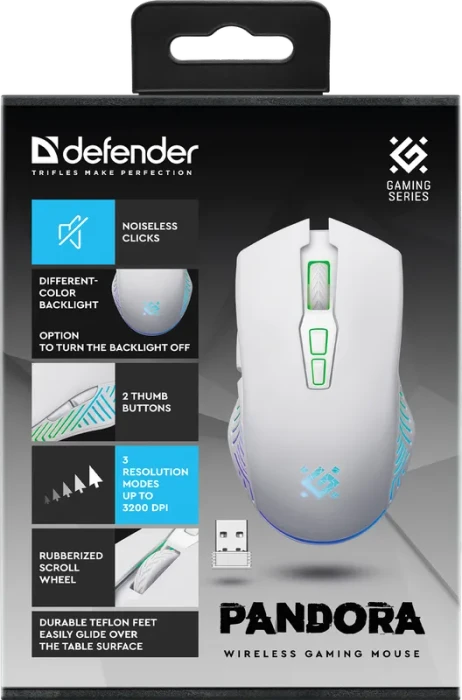 Defender Pandora GM-502 Wireless Gaming Mouse weiß, USB