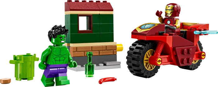 LEGO Marvel Super Heroes Spielset - Iron Man mit Bike und der Hulk