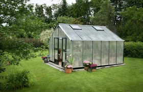 Juliana Gärtner 16.2m² 10mm Polycarbonat Gewächshaus blank/schwarz