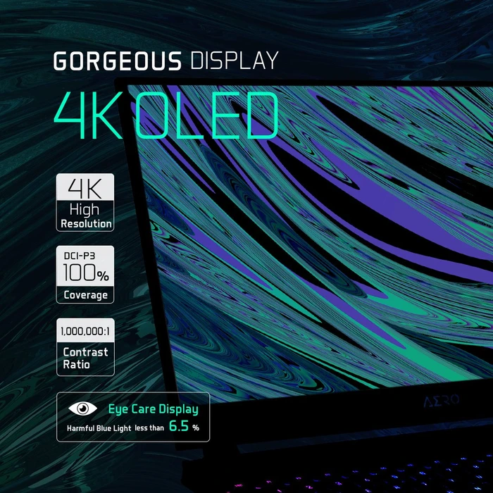 GIGABYTE AERO 15 OLED YD-93DE648SP, Core i9-11980HK, 32GB RAM, 1TB SSD, GeForce RTX 3080, DE