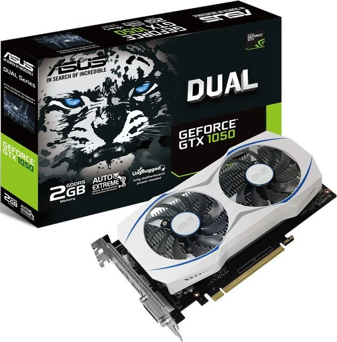 ASUS Dual GeForce GTX 1050, DUAL-GTX1050-2G, 2GB GDDR5, DVI, HDMI, DP