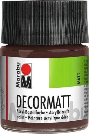 Marabu Decormatt Acryl Acrylfarbe, mittelbraun, 50ml