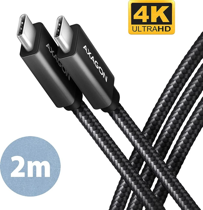 Axagon USB-C Kabel, USB 3.2 Gen2x2, 20Gb/s, 4K60Hz, 100W PD, USB-C [Stecker] auf USB-C [Stecker], 2m
