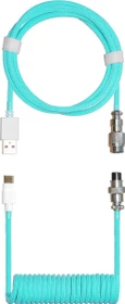 Cooler Master Coiled Cable USB-C auf USB-A, Tastaturkabel (Spiral-Textilkabel), 1.5m, Pastel Cyan