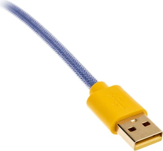 Ducky Premicord Spiralkabel USB-C auf USB-A, Tastaturkabel (Spiral-Textilkabel), 1.8m, Horizon