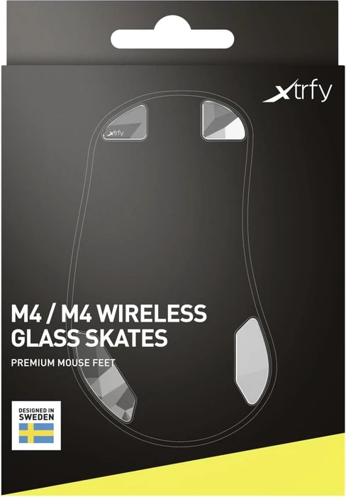 Cherry Xtrfy M4 / M4 Wireless Glass Skates, Mausgleiter, Litus White, grau/weiß