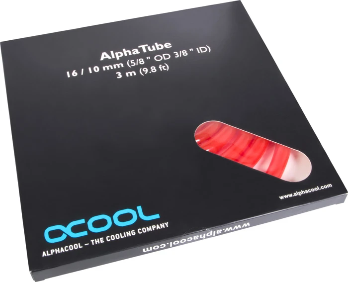 Alphacool AlphaTube HF, 16/10mm, 3m, UV rot, retail