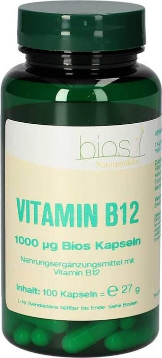 BIOS Naturprodukte Vitamin B12 1000µg Kapseln, 100 Stück