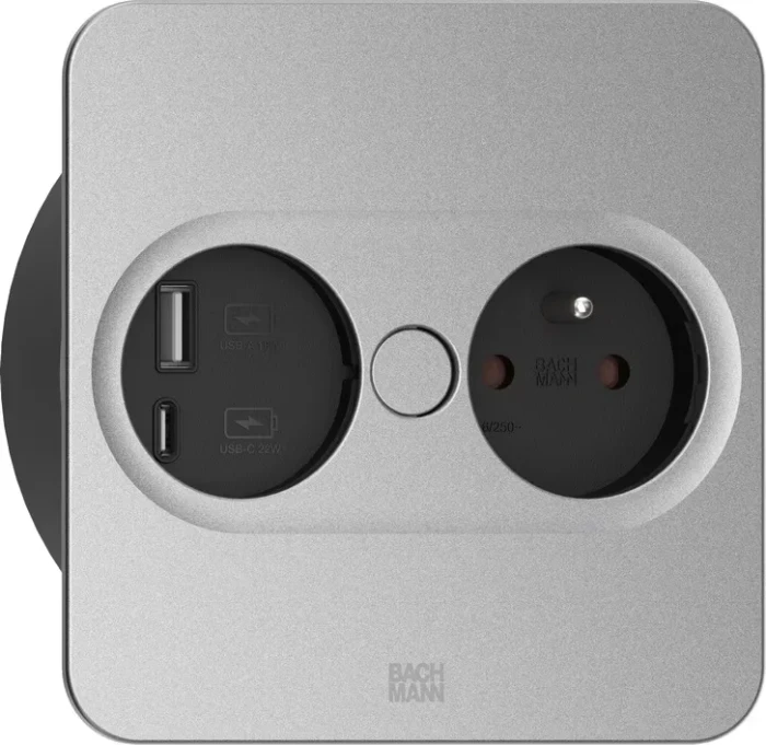 Bachmann Twist 2, 1-fach, 1x USB-Charger A/C, eckig, 2m, weiß