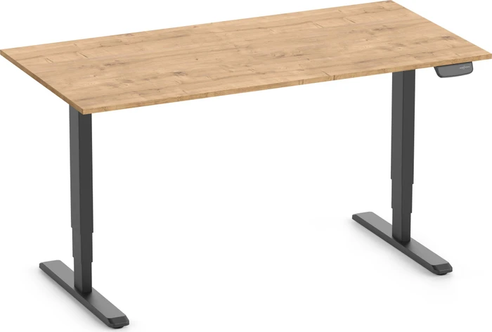 Ergolutions Primus elektrisch höhenverstellbarer Sitz-Steh-Schreibtisch 160x80cm Eiche/schwarz