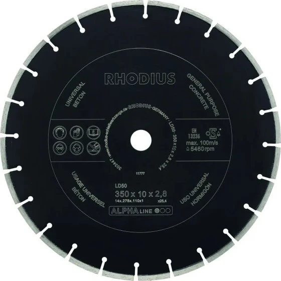Rhodius LD50 Diamanttrennscheibe, 350x2.8x25.4mm, 1 Stück