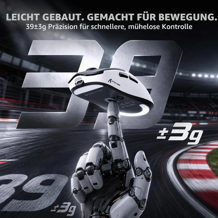 Attack Shark F1 Air 8KHz Wireless, White & Black, USB/Bluetooth