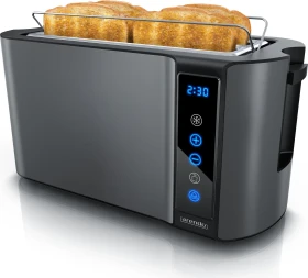 Arendo 305865 Frukost Touch Doppel-Langschlitz-Toaster grau