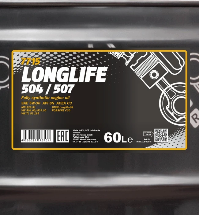 Mannol 7715 Longlife 504/507 60l