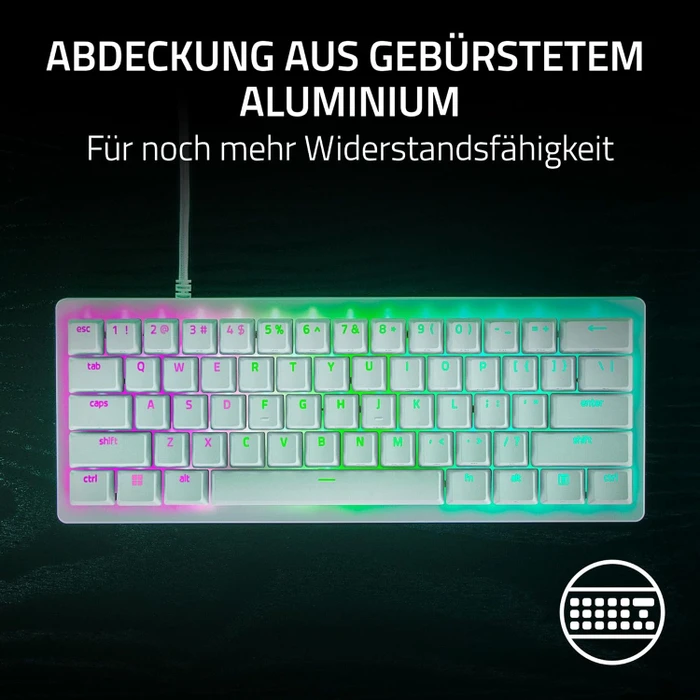 Razer Huntsman V3 Pro Mini, weiß, LEDs RGB, Razer Analog Optical Switch Gen-2, USB, DE