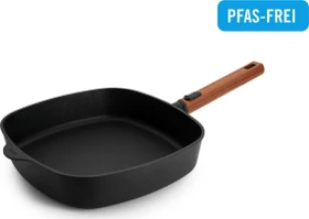 Woll Eco Logic QXR Guss-Viereckpfanne Induktion mit abnehmbarem Holzgriff 28x28cm