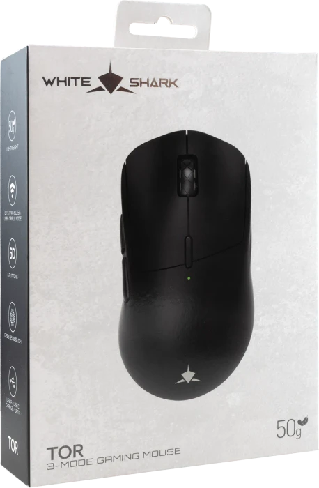 White Shark TOR Wireless Gaming Mouse, schwarz, USB/Bluetooth