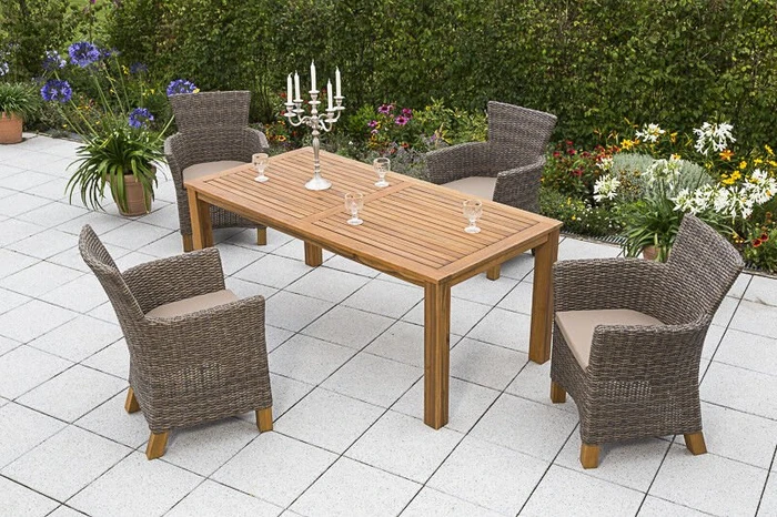 Merxx Toskana Gartenmöbel-Set braun, 5-tlg.