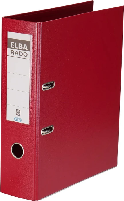 Elba Rado plast Ordner 2-Ring, 80mm, A4, rot