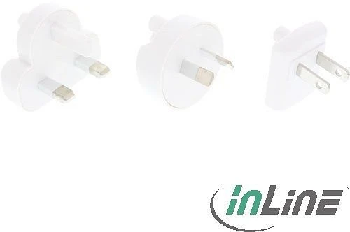 InLine Stromadapter-Set für 4-Port USB Netzteil, weiß