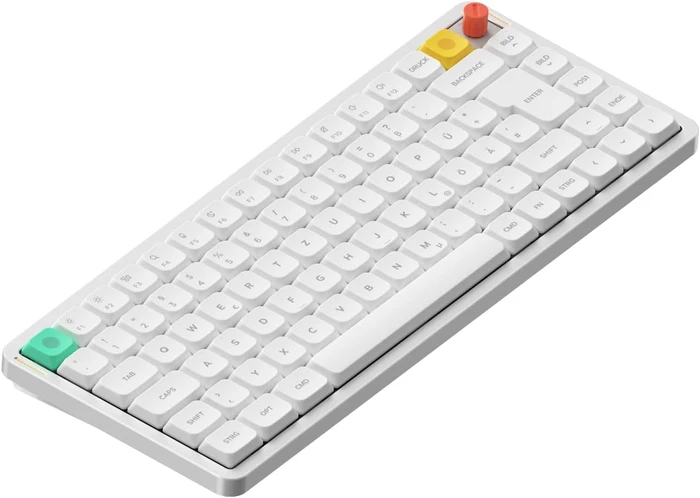 NuPhy Air75 V3 Mac/PC, Nova White, weiß/silber, hot-swap, Low-Profile Red nano, USB/Bluetooth, DE
