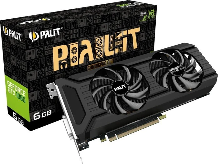 Palit GeForce GTX 1060 GamingPro OC+, 6GB GDDR5X, DVI, HDMI, 3x DP