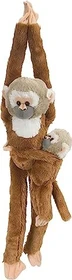 Wild Republic Hanging Monkeys Totenkopfäffchen Mama mit Baby 51cm