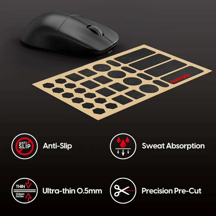 Pulsar Gaming Gears Supergrip Universal Grip Tape Pre-Cut 1 Griffband, schwarz